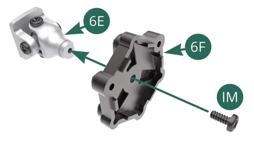 Positionner le Flector intérieur 6F sur le joint de transmission 6E et le fixer avec une vis IM.