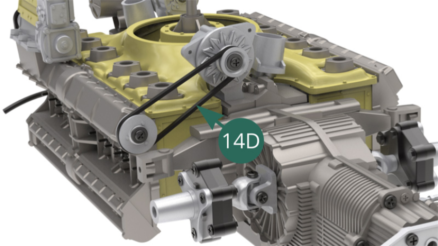 14D Generator Hauptriemen installiert. 