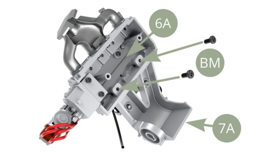 Fix connected 7A Intake manifold and 6A Cylinder head with two BM screws.