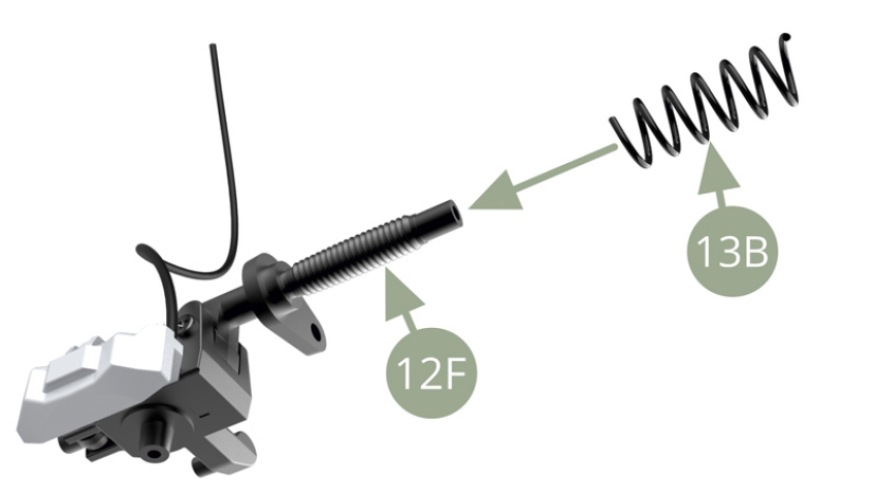 Fit 13B Coil spring on 12F Front suspension strut.