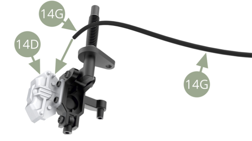 Montare 14G (Tubo del liquido dei freni) su 14D (Pinza del freno).