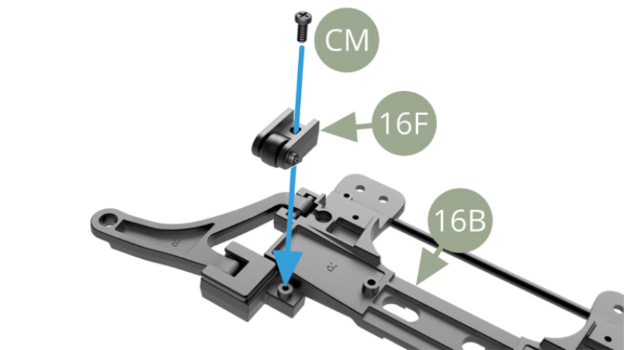 Fit 16F Bracket to 16B Subframe and fix with CM screw.