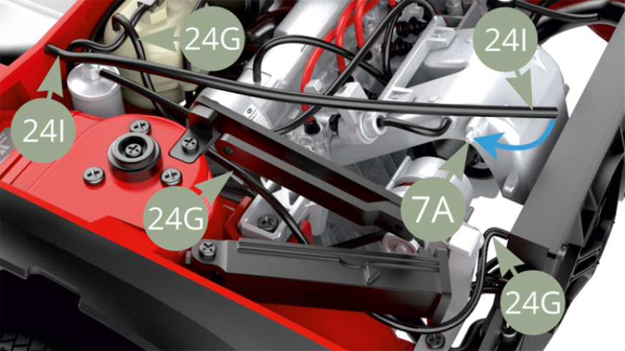Monta 24I (Cableado del motor) en 7A (Colector de admisión).