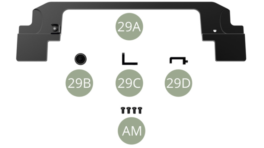 29A Panneau frontal du compartiment moteur29B Avertisseur sonore29C Support d’avertisseur sonore29D Support de pare-chocs avantAM Vis M 1,7 x 3 mm (x 4)