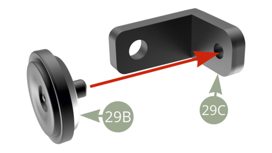 Fit 29B Electric horn to 29C Horn bracket.