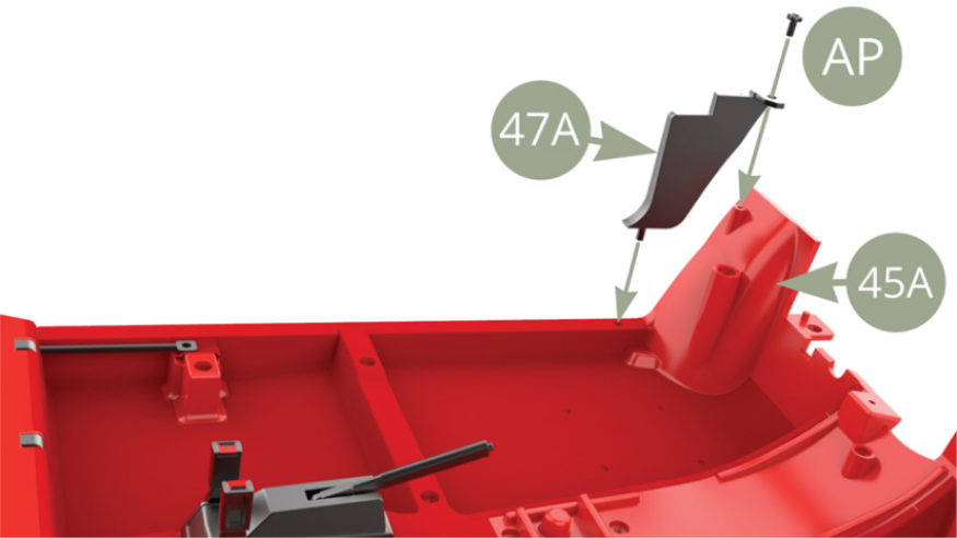 Fit 47A Front Left side panel to 45A Cabin floor and fix with AP screw.