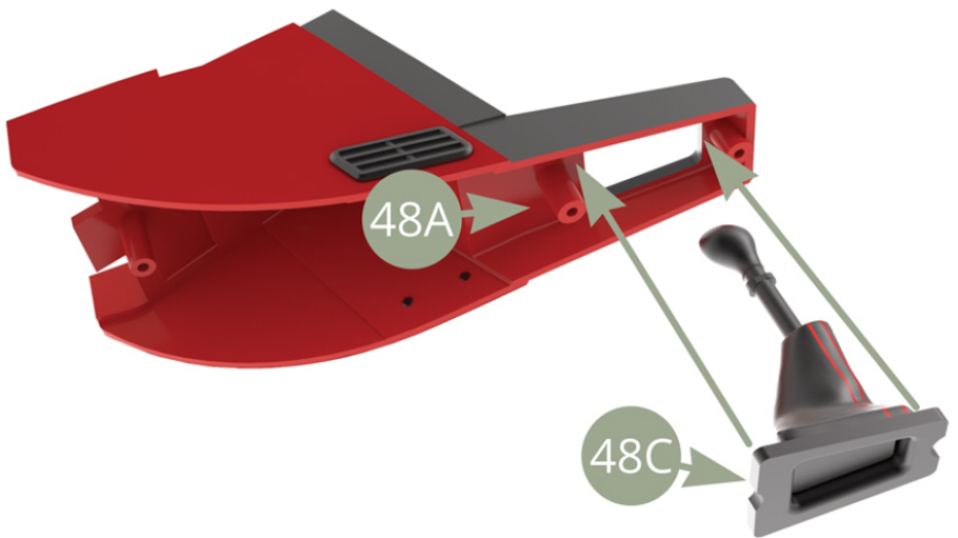 Fit 48C Gear leather sheathing to 48A Centre console.