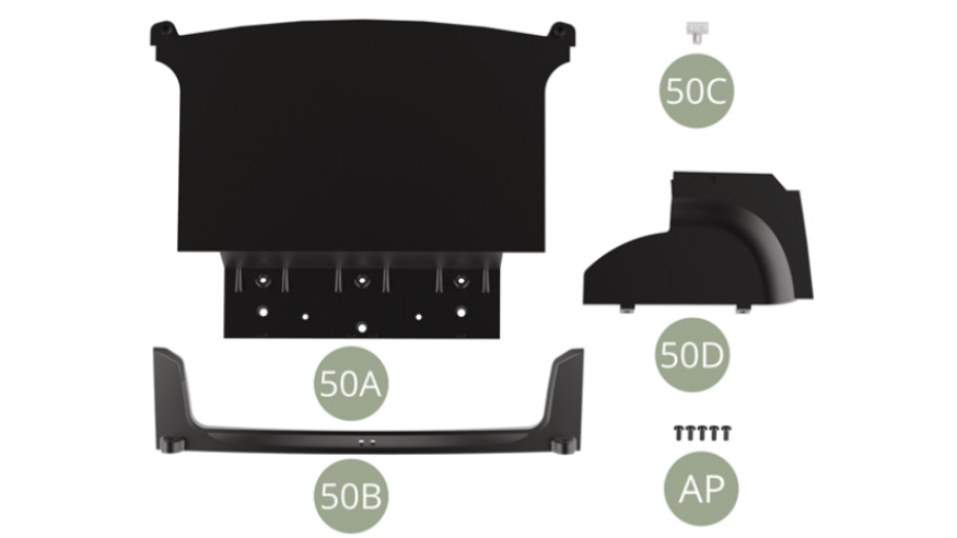 50A Trunk floor50B Trunk rear panel50C Trunk lock50D Trunk left panelAP M 1,7 x 4 mm (x 5)