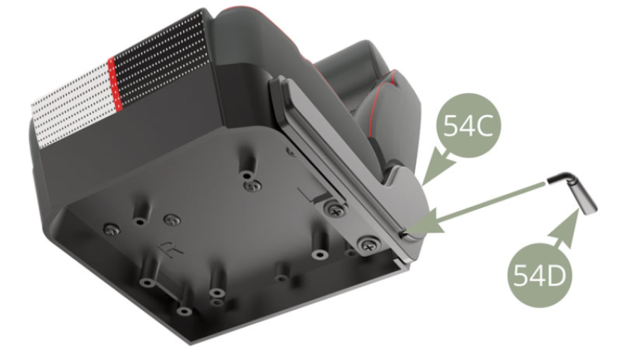 Fit 54D Seat lifting lever to 54C Seat base side panel.