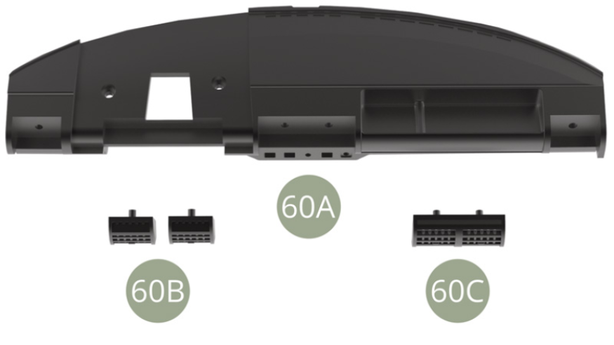 60A Upper dashboard panel60B Side window blower ( x2 )60C Central blower 