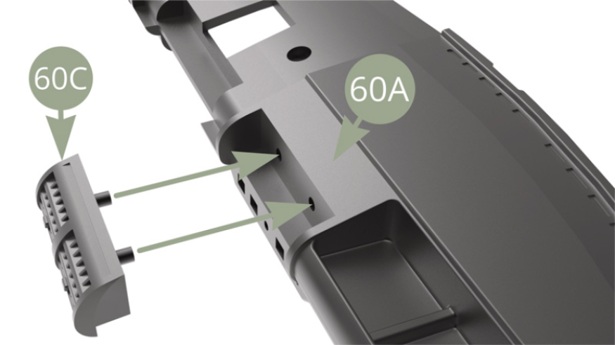 Fit 60C Central blower to 60A Upper dashboard panel.