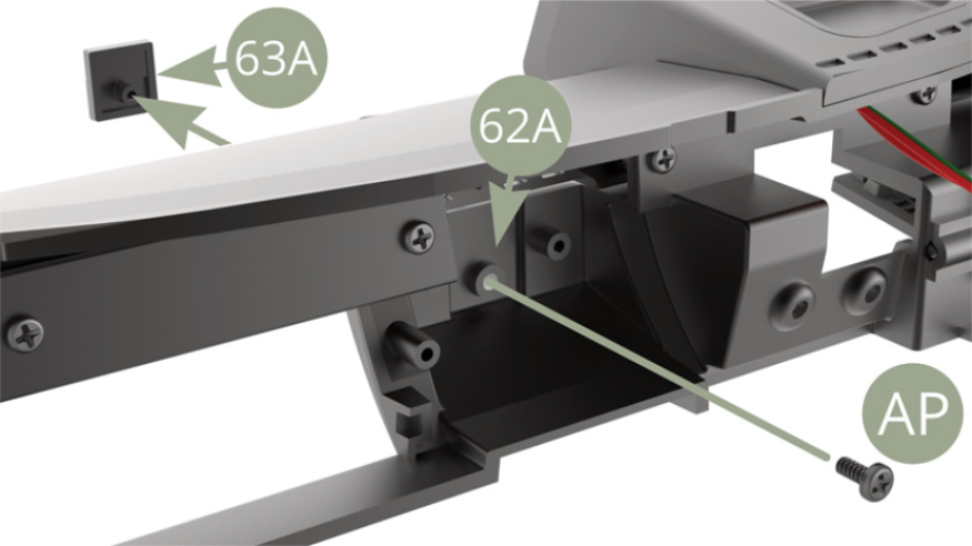 Fit 63A Clock and ashtray panel to 62A Facia panel and fix from back side with AP screw ( top and bottom illustrations ).