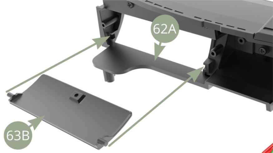 Fit 63B Glove box lid to 62A Facia panel.