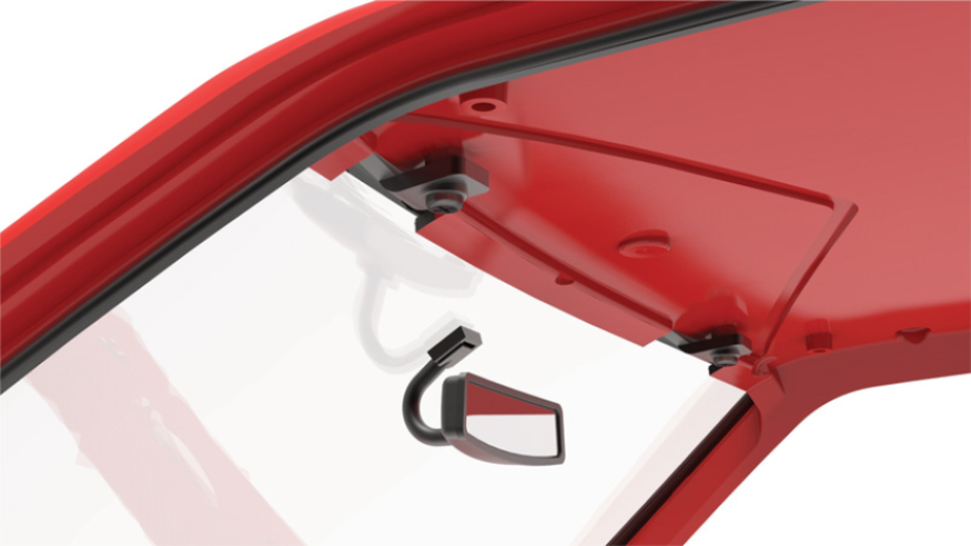 Windscreen with Inner Rear-view mirror is installed to Body frame.