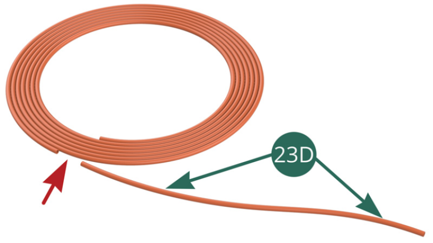 Couper un premier fil d’allumage de 7,5 cm de long depuis le rouleau de fil 23D.