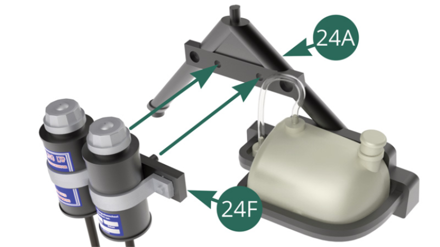 Position Support (24F) on the V-frame (24A) – illustrations below.