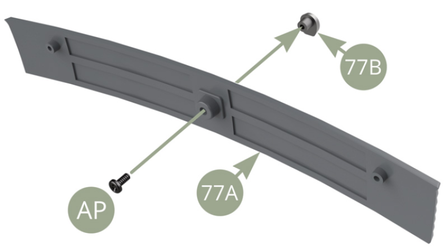 Fit 77B Tailgate lock to 77A Tailgate deco panel and fix with AP screw.