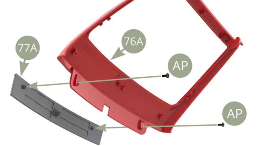 Fit 77A Tailgate deco panel to 76A Tailgate frame and fix with two AP screws.