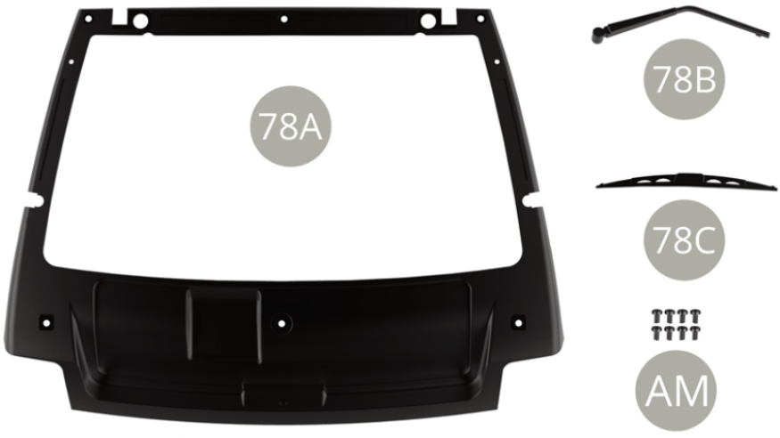 78A Panel interior del portón trasero78B Brazo del limpiaparabrisas trasero78C Escobilla limpiaparabrisas traseraAM M 1,7 x 3 mm (x 8)