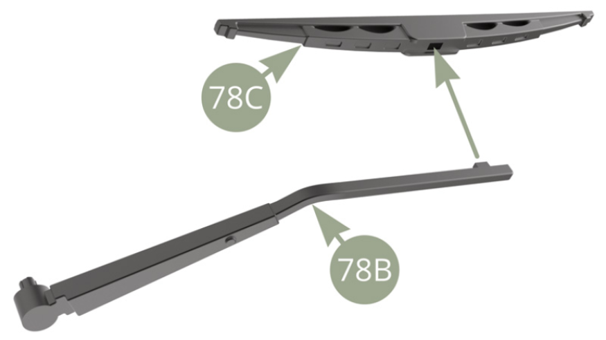 Fit 78C Rear wiper blade to 78B Rear wiper arm.