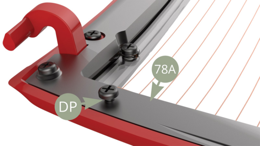 Fit DP screw to upper right corner of 78A Tailgate inner panel , leaving space under screw head to loop over and tie to knot first 79F Rear shelf support rope ( lower illustrations )