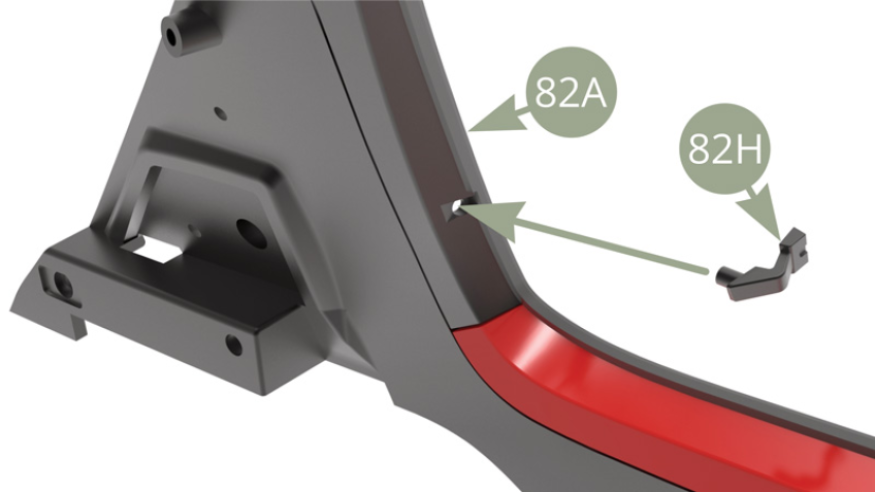 Fit 82H Quarterlight glass lever to 82A Interior left panel.