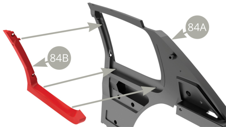 Fit 84B Windowsill frame to 84A Interior right panel.