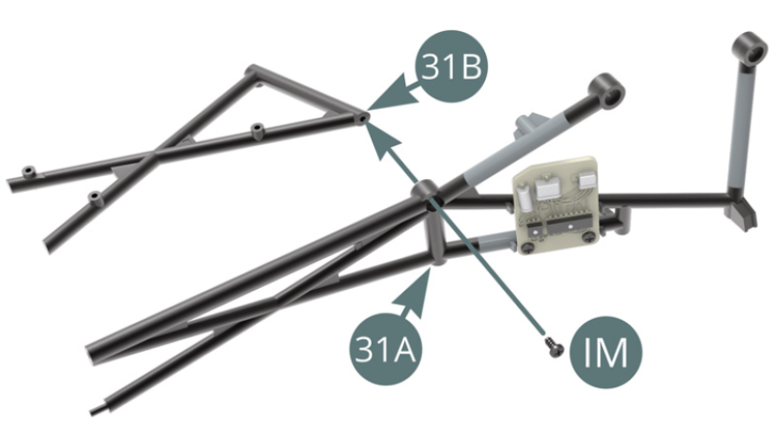 Positionner le châssis 31B sur le châssis 31A et le fixer avec une vis IM.