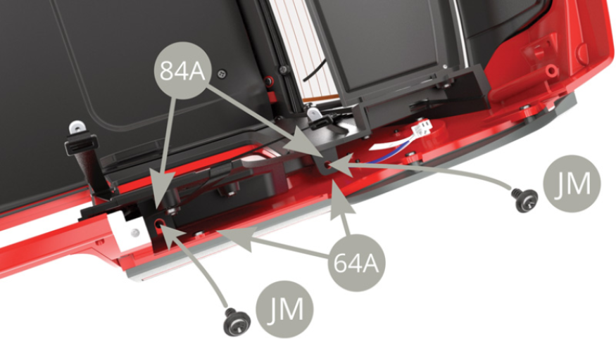 Fix 84A Interior right panel to 64A Bodywork with two JM screws.