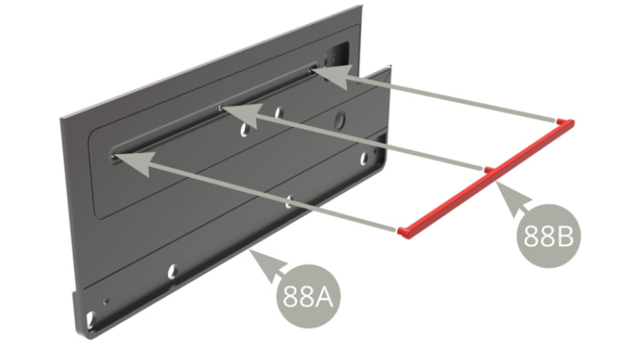 88B (Zierstreifen) an 88A (Deko Innenverkleidung ) montieren