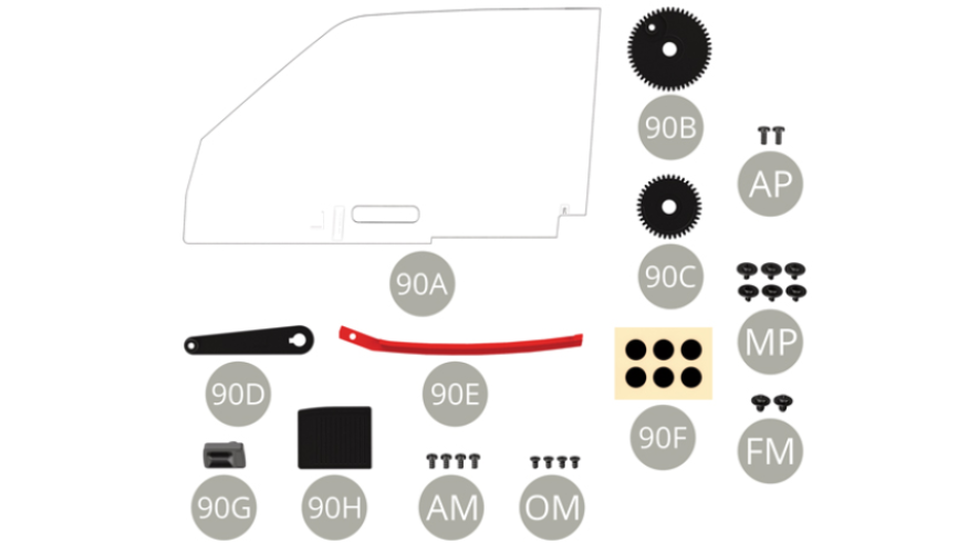 90H Haut-parleurAM Vis M 1,7 x 3 mm (x 4)CM Vis M 1,7 x 3 mm (x 4)AP Vis M 1,7 x 4 mm (x 2)MP Vis M 1,7 x 3 x 6 mm (x 6)FM Vis M 2,3 x 3 x 5,5 mm (x 2)