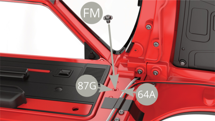 Fix 87G Hinge to 64A Body frame with FM screw.