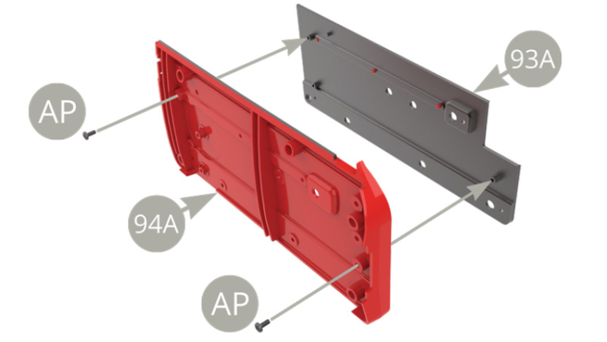 Fit 93A Inner deco panel to 94A Right door inner panel and fix with two AP screws 