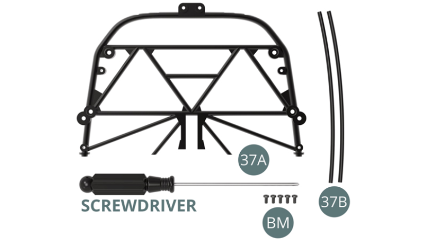 37A Estrutura da divisória do Cockpit  37B Mangueira de óleo (x2) Chave de fendasParafuso BM M 2,0 x 4 mm (x 5)