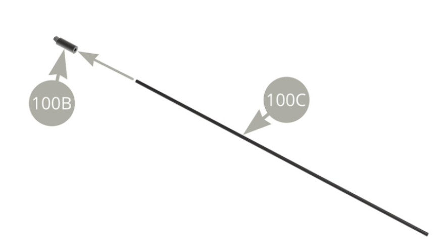 Positionner l’antenne 100C sur le ressort d’antenne 100B.