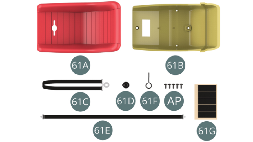 61A Tapicería del asiento del conductor61B Asiento del conductor61C Cinturón de seguridad inferior61D Cierre de la hebilla 61E Cinturón de seguridad superior61F Palanca de ajuste del asiento61G Cinta adhesiva ( x5 )Tornillo AP M 1.7 x 4 mm (x 5)