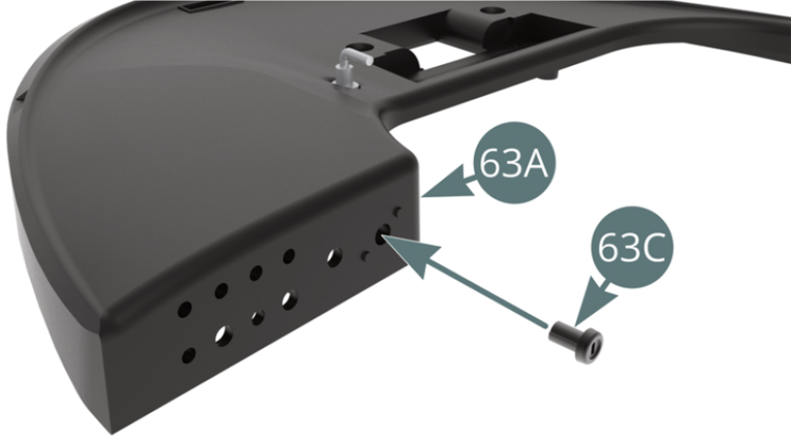 Instalar o Interruptor de Arranque (63C). Colocar o interruptor de arranque (63C) no painel de instrumentos (63A). Separar dois conjuntos de Decalques Dash (63E) para começar a usar um deles.