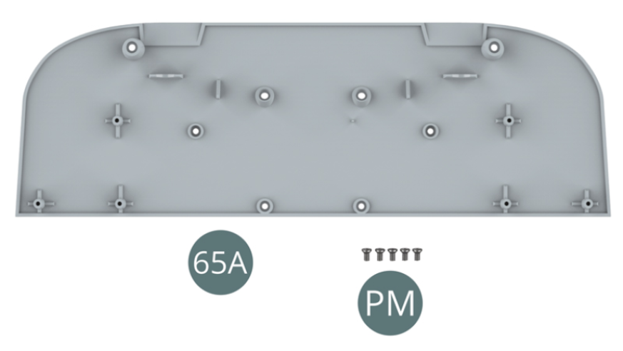 65A Fundo frontal planoParafuso PM M 2,0 x 4 mm (x 5)