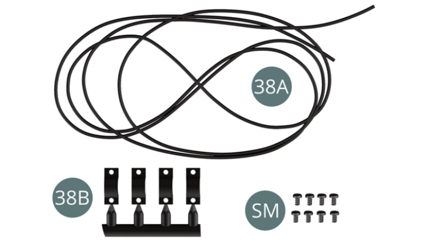 38A Conduite de liquide de frein38B Patte de fixation (x 4)SM Vis M 1,7 x 3 mm (x 8)