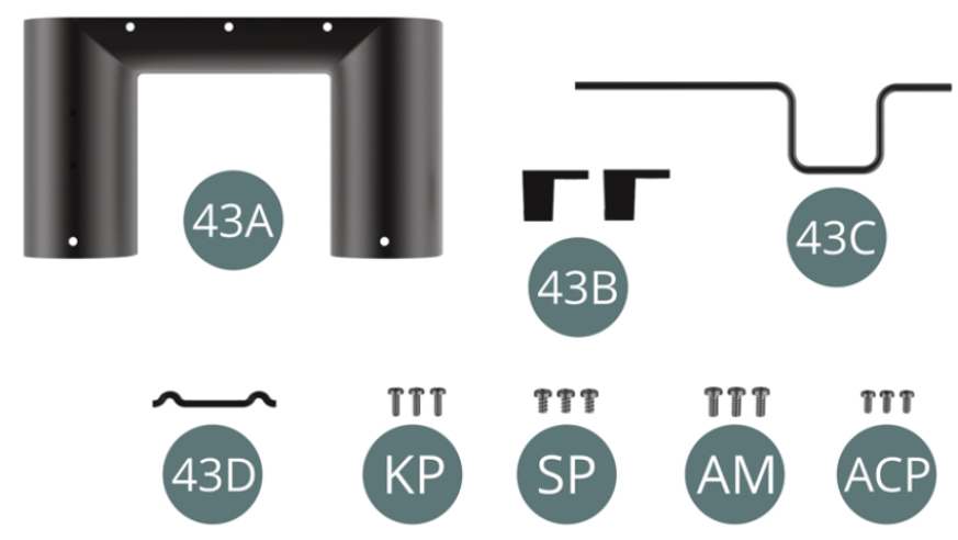 Screw KP M 1,4 x 4 mm (x 3) Screw SP M 1,7 x 3 mm (x 3) Screw AM M 1,7 x 4 mm (x 3) Screw ACP M 1,4 x 3 mm (x 3)