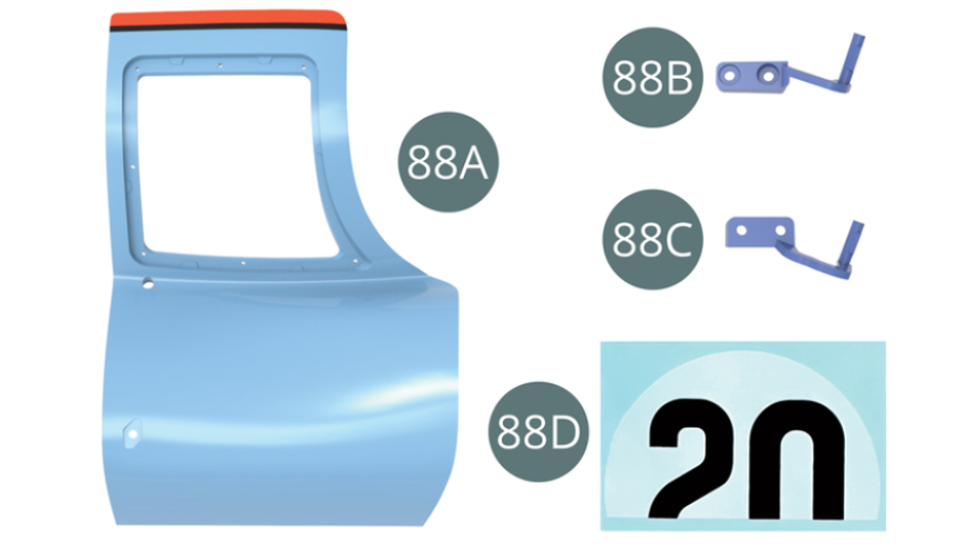 88A Portière droite88B Charnière inférieure88C Charnière supérieure88D Décalcomanie (x 2) 