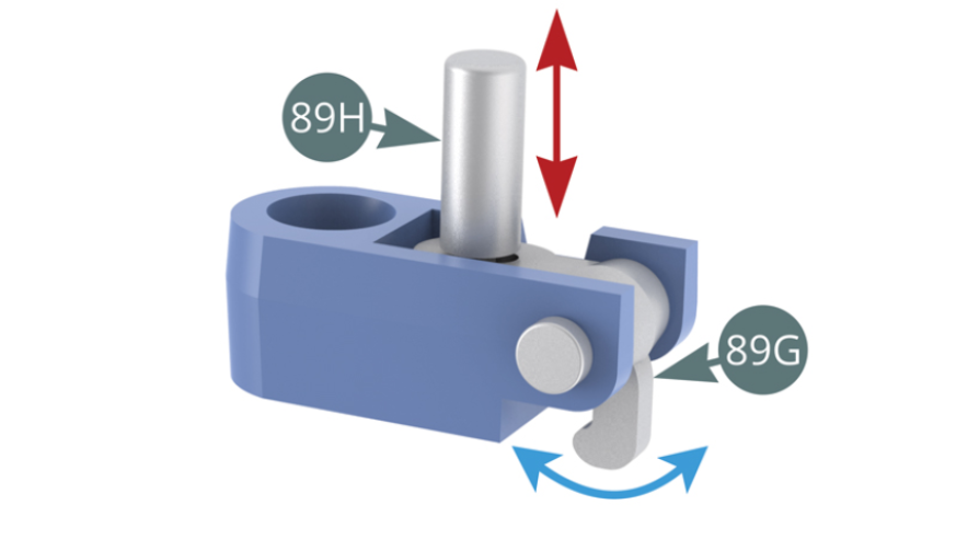 Appuyer sur le bouton de déverrouillage 89H pour vérifier que le loquet 89G bascule.Positionner l’assemblage du verrou 89F à l’arrière de la portière droite 88A et le fixer avec une vis IM.