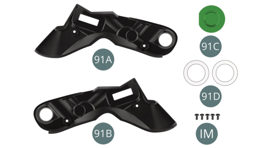91A Conducto de aire izquierdo91B Conducto de aire derecho 91C Tapa transparente 91D Cinta circular de doble cara Tornillo IM M 1,7 x 3,5 mm (x 5)