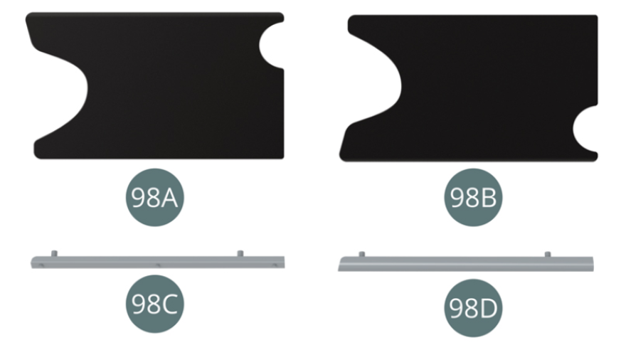 98A Panneau d’habillage gauche98B Panneau d’habillage droit98C Baguette de garniture gauche98D Baguette de garniture droite