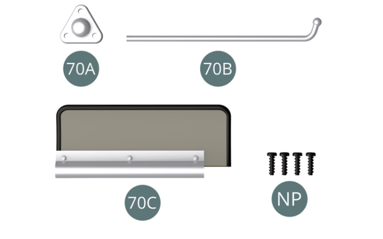 70C Left sun visor Screw NP M 1.2 x 4 mm (x 4) 