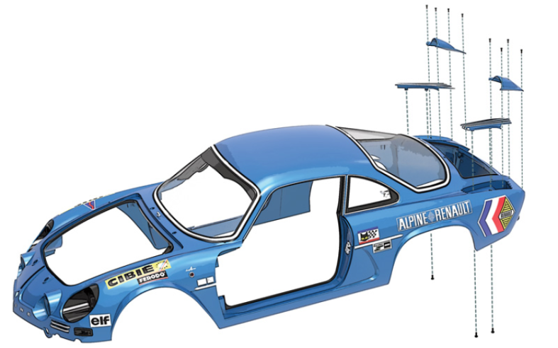 Place the right ventilation vent (73B) on the bodywork (66A) and secure with four MM screws.