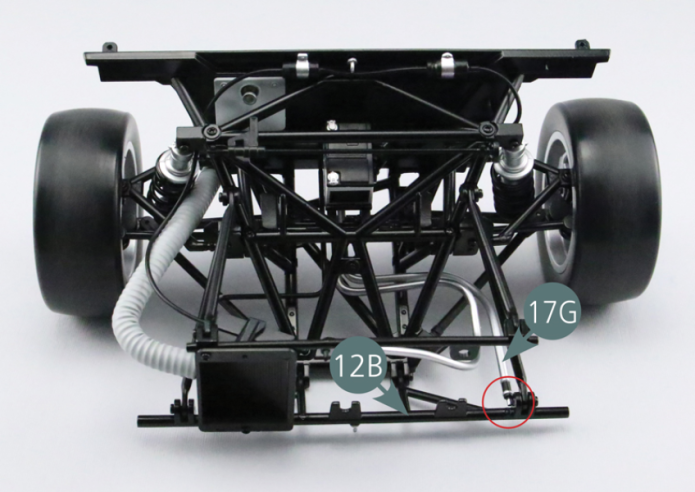 Position pipe B (17G) as shown in the illustration. Insert rear end of the pipe (17G) into the firewall (9A) - next to pipe (17F).