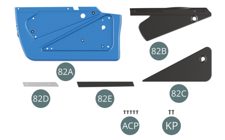 82E Schieberegler Schraube ACP M 1,4 x 3 mm (x 5) Schraube KP M 1,4 x 4 mm (x 2)