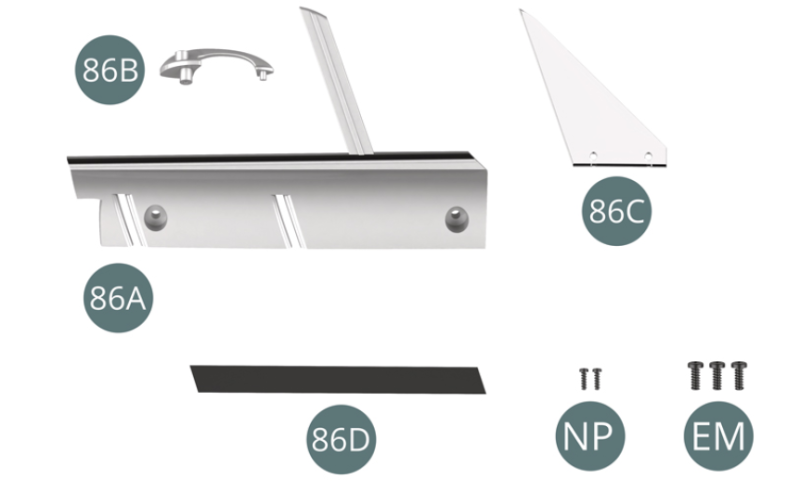 86D Cursore Vite EM M 2,0 x 5 mm (x 3) Vite NP M 1,2 x 4 mm (x 2) 