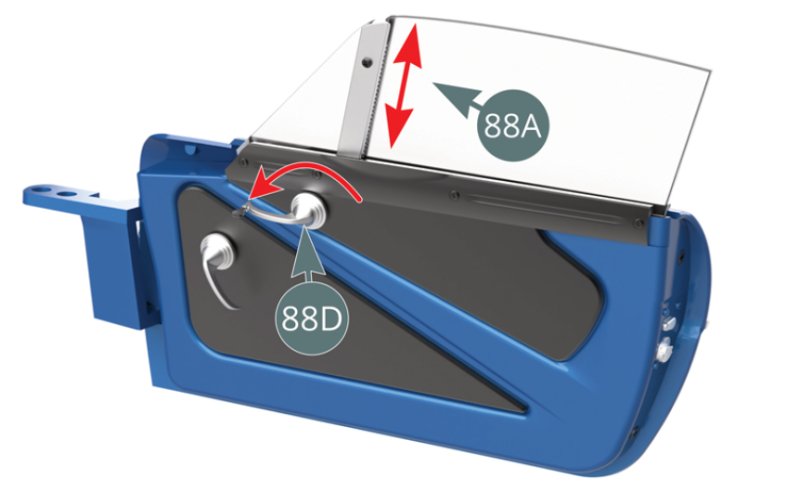 Rotate the window winder crank (88D) to check the side window (88A) moves properly up and down.